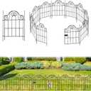 Tall Garden Fence Animal Barrier Fence with Gate, 17 in(H) x 13 in(W) 10 Panels Total 8.7 Ft Dog Fences Temporary Borders with 8 Pads Portable Ropes for Anti Dog Defense Fences Outdoor