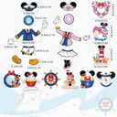 RiVolTa Mouse Cruise Door Magnets - 24 Pcs Cute Ship Cabin Decorations Magnetic Stickers Personalized Funny Cartoon Animal Anchor Stateroom Decals Carnival Birthday Holiday Party Accessories Car Decor