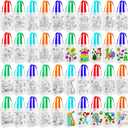 BBTO 100 Pcs Coloring Goodie Bags Cute Cartoon Reusable Party Favor Paint Non Woven Goodie Bags for Kids Birthday Party Art DIY Crafts Supplies, 20 Styles