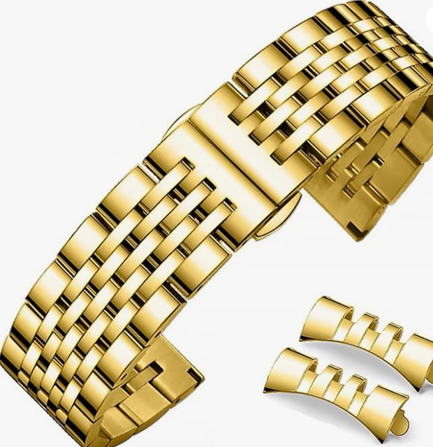 Watch Band Stainless Steel Watch Strap Curved End Replacement Watch Straps For Smart Watches Unisex Wristband