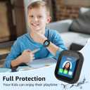 Case for SyncUP Kids Watch 2 with Tempered Glass Screen Protector, Shockproof Hard PC Bumper Protective Cover Compatible with SyncUP Kids Watch 2 (Black/Blue/Green/Red)