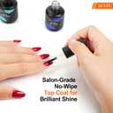 4 x XCVPL Gel Top Coat - No Wipe High Gloss Shine, Scratch & Stain Resistant, Quick Dry Clear Gel Polish for UV LED Nail Lamp, Long-Lasting 4+ Weeks, No Sticky Residue