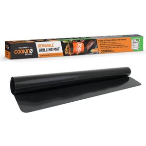 B1 BBQ Reusable Mat-100% Non-Stick, Easy to Clean Grilling Sheet for Smokers, as Well as Gas, Charcoal and Electric Barbecues, Single Package, Black (19.7"L x 15.8"W)