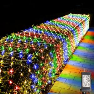 LitHome 610 LED 34.5ft x 5ft Outdoor Christmas Net Lights,Connectable Mesh Lights with 8 Modes,Waterproof Plug in Net Lights for Bushes, Garden, Backyard, Holiday, Christmas(Multicolor)