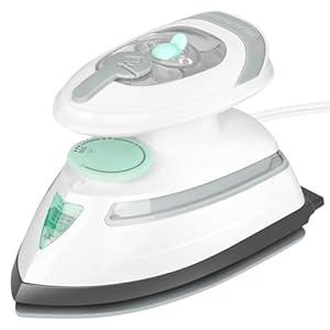 BEAUTURAL Mini Travel Steam Iron for Clothes with Dual Voltage, Temperature Control, Non-Stick Soleplate and Cord Storage, Ideal for Sewing, Quilting and Handcraft (White)