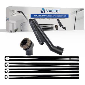 For Miele C1 C2 C3 Vacuum Attachments Accessories for High Ceilings, Venetian Blinds, Fans, Cobwebs & High Up Spaces: : 4 Pack Vacuum Extension Wands, Flexible Dust Brush, Horse Hair Dusting Brush