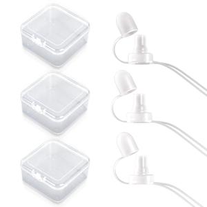 2 x [3 Packs with Case] Food Pouch Topper No Spill No Squeeze Baby Food Pouch Topper Anti Spill Softsip Food Pouch Tops for Baby Toddler Food Pouch Toppers No Spill (Translucent with Case)