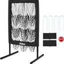 ZELUS 9-Hole Pitching Net Plus, Baseball Net with Authentic Strike Zone for Outdoor & Indoor Use, Height Adjustable Baseball Training Net for Batting Pitching Hitting, Softball Aid Equipment  (43.3 to 50", Black)