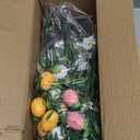 DR.DUDU Easter Decorations for Home, Easter Table Centerpiece with Egg Picks in Glass Vases, Wood Tray & Led Lights with Timer, Spring Decor for Home, Set of 3