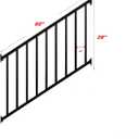 Metty Metal 5Ft W x 36in H Stair Deck Railing Kit, Textured Black AAMA2604 Powder Coat, IBC Certified Guard Rail for Deck Porch Balcony Patio Outdoor