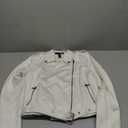 Forever 21 Women's Faux Suede Cropped Moto Jacket (White, XS)