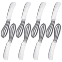 Mudder 8 Piece Stainless Steel Butter Knives, Cheese Spreaders for Cold Butter, Cream, Jam, Pastry, Dishwasher Safe Utensils, Cheese Knife for Kitchen, Restaurant Party, Wedding Housewarming