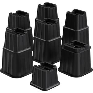MYMULIKE Bed Risers 8 Inch, Elevation in Height 3, 5, 8 inch, Stackable Bed Frame Risers, Heavy Duty Support Up to 8000 lbs Furniture Risers 12 Pack for Table, Couch, Desk, Chair