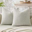 MIULEE Pack of 2 Couch Throw Pillow Covers 18x18 Inch Grey-White Modern Boho Accent Decorative Pillow Covers Soft Chenille Farmhouse Cushion Covers for Home Decor Bed Sofa Living Room