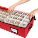 Sattiyrch Christmas Ornament Storage Box,Box Contributes Slots for 96 Holiday Ornaments 3-Inch Underbed Storage