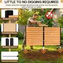 4ft H×3.2ft W(2 Panels) Privacy Fence Screen,No-Dig Wood Outdoor Privacy Screen,Aluminum Post,Air Conditioner Fence,Pool Equipment Enclosure,Trash Can Enclosure,Privacy Fence Panels for Patio/Garden