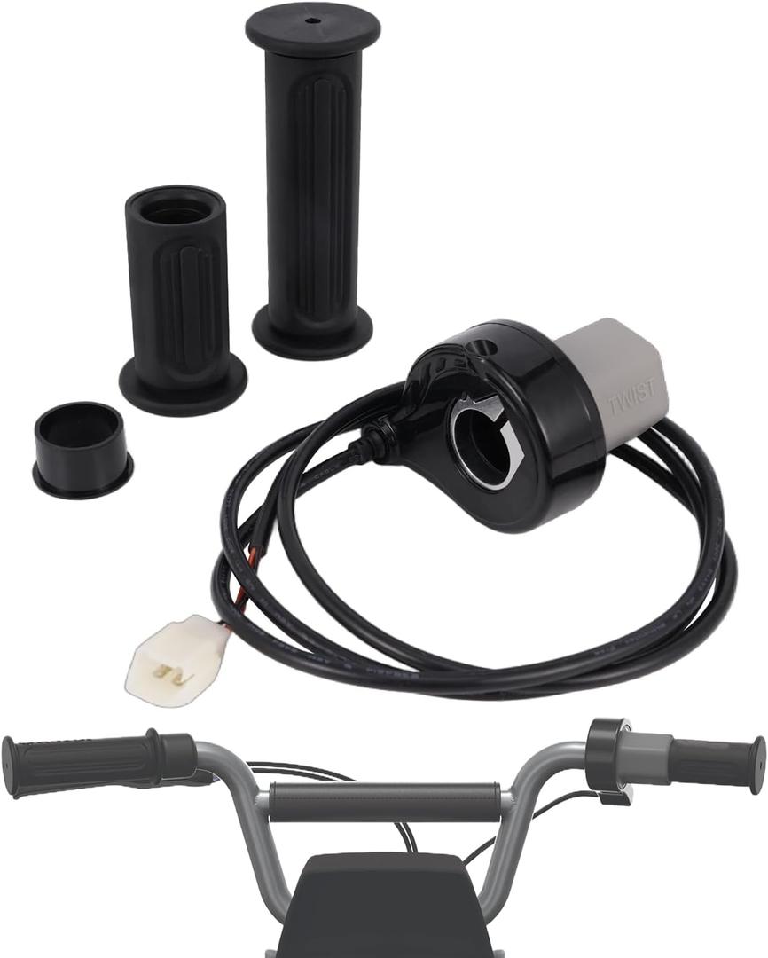 MX350 Throttle & Grips, Electric Dirt Bike Twist Throttle Assembly for Razor MX350/400, SX350, E200/300, Pocket Mod Scooters