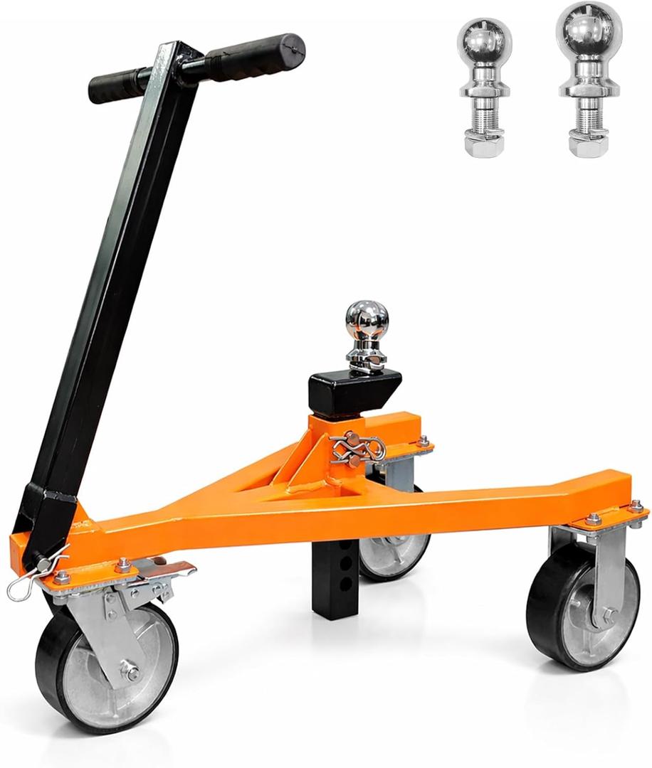 Trailer Dolly Trailer Mover Tow Dolly with 2 in & 2-5/16 in Ball, 3500LBS Tongue Weight Capacity, Heavy Duty Steel & Portable Maneuverable Boat Dolly for RV, Boat, Jetski & Motorcycle