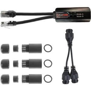POE Combiner Splitter Adapter, Run 2 IP Cameras on 1 Cable, Works on all POE Switches, POE NVR and POE Cameras, Mode A and B POE Compatible