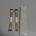 DUcare Makeup Brushes Duo End Foundation Contour Powder and Buffer Brush Bronzer Double Makeup Brush Set 2Pcs white (B04)