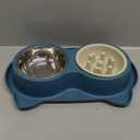 Jestrem Slow Feeder Dog Bowls with NonSlip Mat, 3in1 Stainless Steel Bowl Slow Feeder Prevents Gulping, Paired with Weighted Base Water Dog Bowls for Large Medium Small Breed Size Dogs and Cats