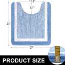 OLANLY Toilet Rugs U-Shaped 24x20, Extra Soft and Absorbent Microfiber Bathroom Rugs, Non-Slip, Machine Wash Dry, Plush Shaggy Contour Bath Mats for Toilet Base, Blue
