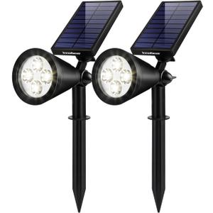InnoGear Solar Lights Outdoor Waterproof Solar Garden Light for Outside Yard Landscape Lighting Pathway Spot Lights Spotlight Wall Light Auto On/Off, Pack of 2 (White)