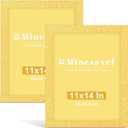 11x14 Yellow Glitter Picture Frame Set of 2, Wall Gallery 8x10 Colorful Photo Frames with Mat, Sparkle Cute Fun Artwork Frame for Wall or Tabletop
