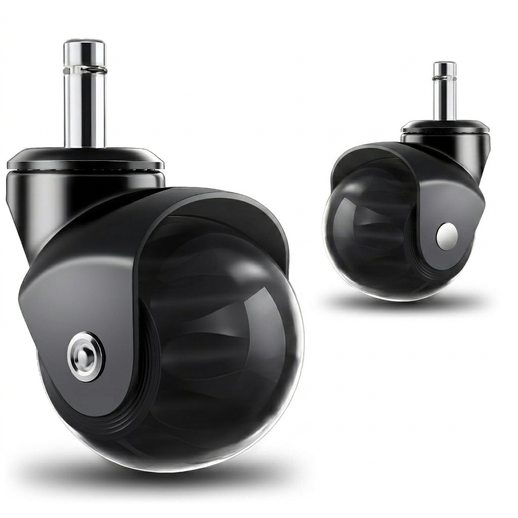 RidRed Office Chair Wheels Replacement Heavy Duty 2 Inch Roller Blade Wheels for Carpet Hardwood Floors,Support 2000 LB, Rubber Rollerblade Desk Chair Casters, Standard Stem Universal Fit, Set of 2