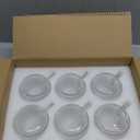 6 PACK Premium Glass Coffee Mugs with Handle, 12 OZ Classic Vertical Stripes Glass Coffee Cups, Transparent Tea Cup for Hot/Cold Beverages, Glassware Set for Americano, Latte, Cappuccino