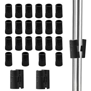 Moicstiy 25 Pair 1/2 Inch Wire Shelving Shelf Lock Clips, Plastic Shelving Clips Replacement Black Sleeve Shelf Clips for Less Than 1/2 Inch Pole