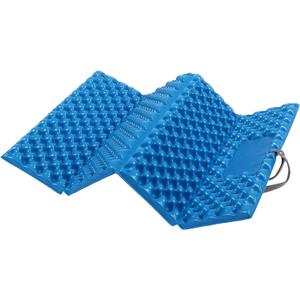 REDCAMP Ultralight Foam Backpacking Sit Pad, Foldable Waterproof Z Hiking Sitting Pad Insulated Stadium Seat Cushion with Strap for Outdoor Camping Picnic, Blue