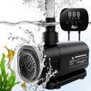 AQQA Aquarium Water Pump,Controllable Return Pump with LCD Display,Constant Flow Mode+Wave Making Mode+Feeding Mode,Submersible and inline Sump pump Pond Pump for Freshwater Saltwater (25W)
