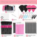 Disposable Applicators Kit With Makeup Puff, Mixing Palette, Artist Supplies, Accessories, Mascara Wands, Lip Brushes, Hair Clips, Powder Puffs for Face With Storage Box