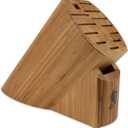 Shun Bamboo Oval Knife Block, 13 Slot Large Knife Holder, Made from Genuine Bamboo, Kitchen Storage for Professional and Home Chefs