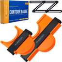 Contour Duplicator with Angle Finder - 10+5" Profile Gauge for Perfect Cuts in Woodworking & Tile Projects - V2 2025 Upgraded Pins Wont bend