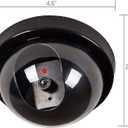 WALI Dummy Fake Security CCTV Dome Camera with Flashing Red LED Light with Security Alert Sticker Decals (SD-4), 4 Packs, Black