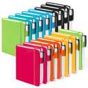 feela Pocket Small Notebooks Bulk, Mini Cute Notepads Hardcover College Ruled Lined Journals with Pen Holder for School Business Memos, with 15 Black Pens, 3.5”x 5.5”, 15 Pack, A6, Solid Colors