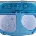 Pyle Upgraded Version Pyle Portable Washer & Spin Dryer, Mini Washing Machine, Twin Tubs, Spin Cycle w/Hose, 11lbs. Capacity, 110V - Ideal For Compact Laundry