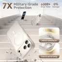 for iPhone 17 Pro Max Case for Women Girls,Compatible with MagSafe,Camera Control,Full Camera Protection, Cute Wave Magnetic Phone Case for iPhone 17 Pro Max,Stone