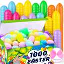 1000 Pcs Plastic Easter Eggs,Bulk Fillable Easter Eggs for Easter Hunt,Basket Stuffers Fillers, Theme Party Favor Decoration,Surprise Eggs,Easter Classroom Prize Supplies
