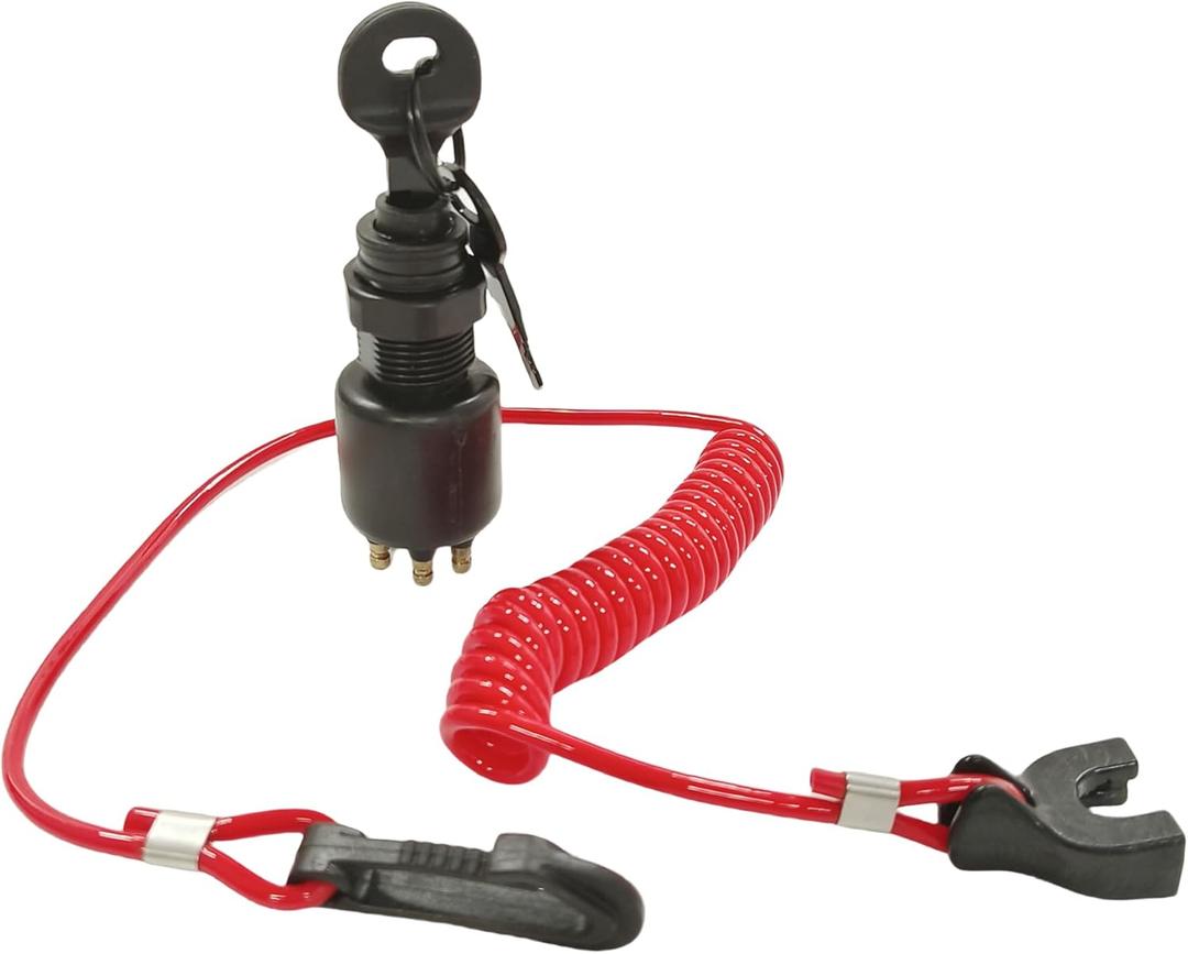 5005801 Boat Ignition Key Switch & Safety Lanyard Assembly for OMC Johnson Evinrude 40-200HP Outboard Motor 175974