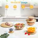 Vtopmart 5 Pack Glass Mixing Bowls with Bamboo Lids Set (3.75/2.1/1.1/0.5/0.2 QT), Salad Bowl Set, Nesting Kitchen Bowls for Serving, Prepping, Cooking and Baking, Dishwasher & Microwavable Safe