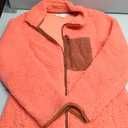 Amazon Essentials Women's Sherpa Long-Sleeve Mock Neck Full-Zip Jacket with Woven Trim Size M
