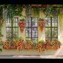 8 Pcs Artificial Hanging Flowers for Outdoors Fake Morning Glory for Home Decoration UV Resistant Mixed Color Greenery and Flowers for Porches Gardens Yard Decor (Warm Color)