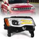 HID Headlight Assembly Compatible with Jeep Grand Cherokee 2017 2018 2019 2020 2021 Xenon Headlights (Not Fit Halogen Model) White Housing Headlamps Right Passenger Side