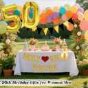 2 x 50th Brithday Decorations for Men Women - Funny Gold Glitter 50th Birthday Banner Sign, 50 Balloon Number & Triangle Banner Set - 50th Birthday Gifts for Her Him Party Favors Supplies