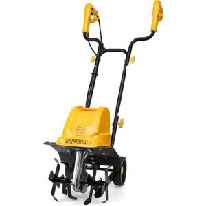 IncwBo Garden Rototiller 12-Inch 10.5-Amp Corded Electric Tiller/Cultivator, Adjustable Wheels, 8-Inch Tilling Depth, Powerful and Lightweight Tiller