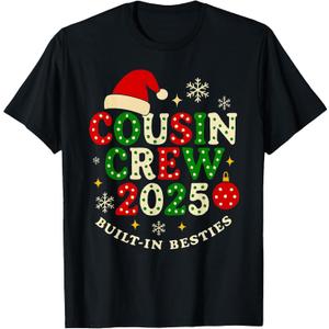 Christmas Cousin Crew 2025 Matching Family Festive Kids T-Shirt, Size M