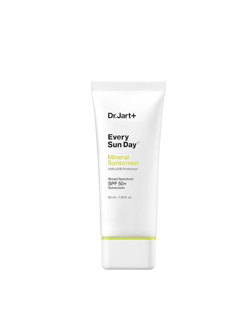 Dr.Jart+ Every Sun Day Mineral Korean Sunscreen SPF 50+ for Face | Korean Skin Care | Travel Size, 1.69 Fl Oz
